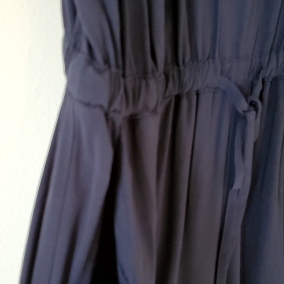 Banana Republic Navy Jumpsuit Pockets Zipper Ankle Tie Waist Size 4 - Picture 5 of 10
